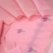 A Freakin Lotus Pink Jamdani Muga Silk Unstitched Suit Set